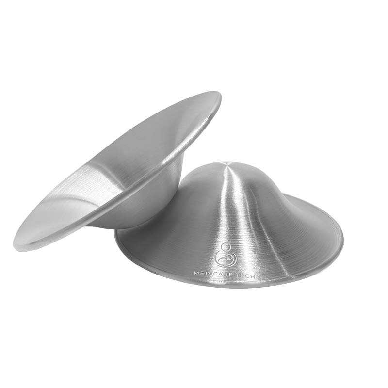 Close-up of pure silver nursing cup for nipple relief
