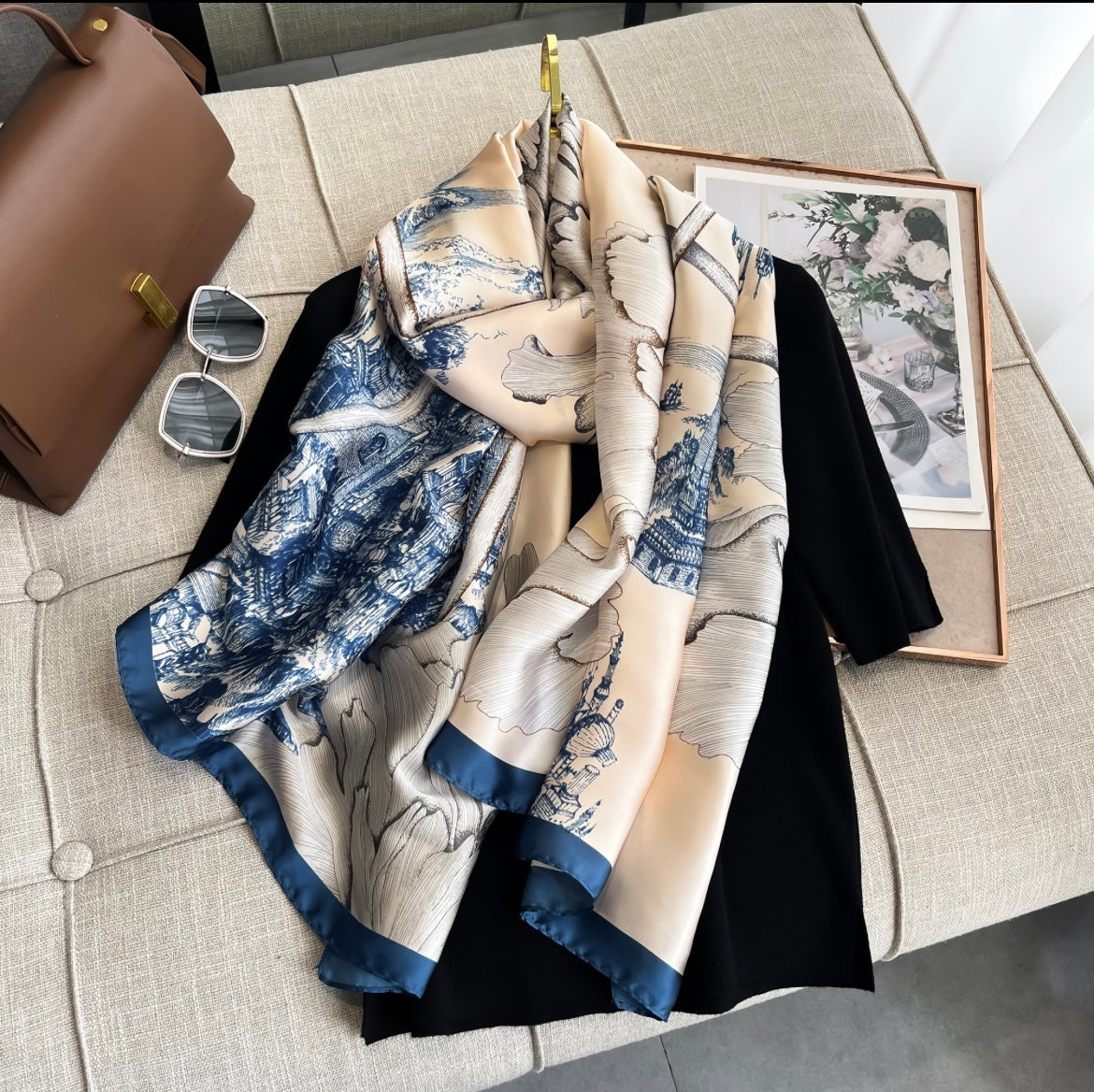 The Luxury Breastfeeding Shawl - Petal Sky