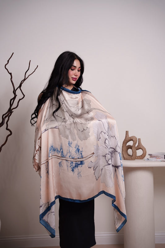 The Luxury Breastfeeding Shawl - Petal Sky